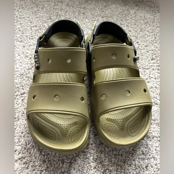 Crocs All Terrain Aloe Green with Black Trim Sandal Shoes  Men’s 10 - Picture 2 of 9